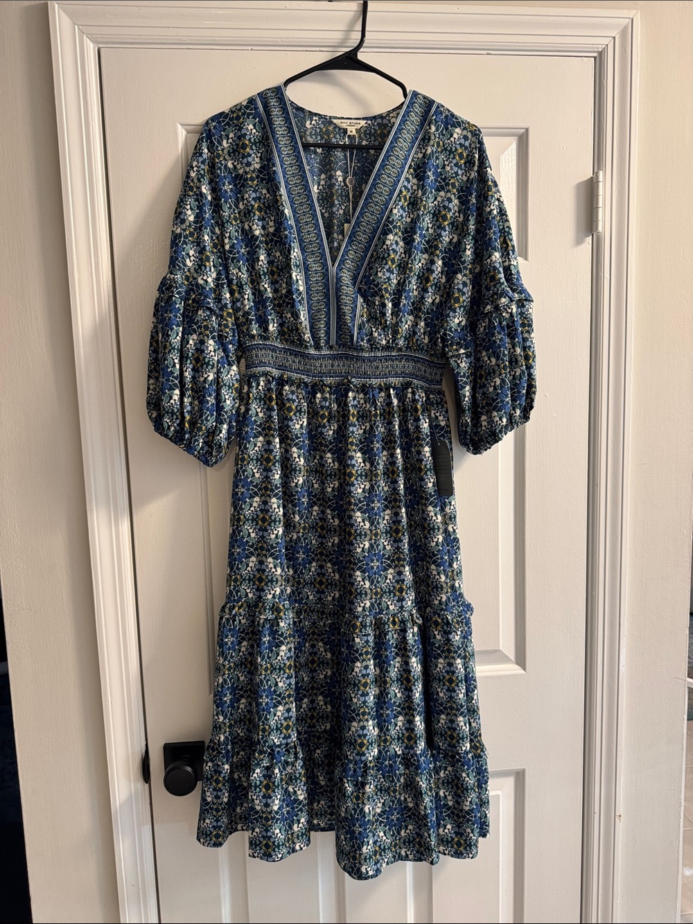 Max Studio Blue Floral Midi Dress
